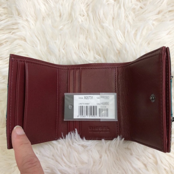 NWT:  DIESEL | Distressed Leather "Bunny" Wallet - Picture 5 of 9